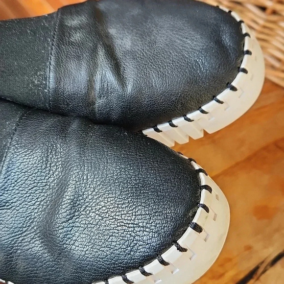 Jeffrey Campbell Cube Black and White Leather Shoes Sz 9 - Picture 14 of 16